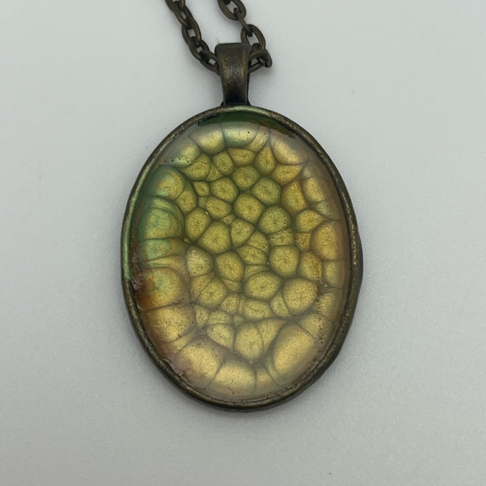 Abstract Painted Pendant with chain